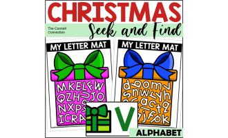Christmas Letter Recognition Seek and Find Mats with Presents