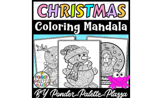 Christmas Mandala Coloring Pages - Set 2