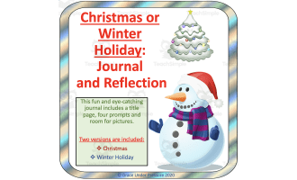 Christmas OR Winter Holidays: Journal with Four Prompts for Grades 2-5