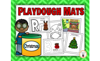 Christmas Playdough Mats with Alphabet Letters