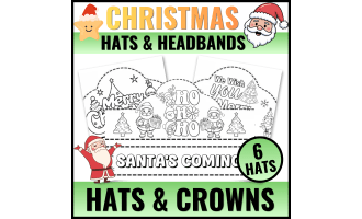 Christmas Santa Hat Crown Headband Holiday Craft for Preschool and Kin