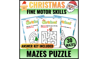 Christmas Santa Mazes for Preschool and Kindergarten Fun Printable Act