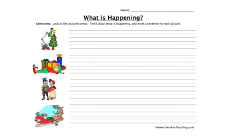 Christmas Sentences Worksheet