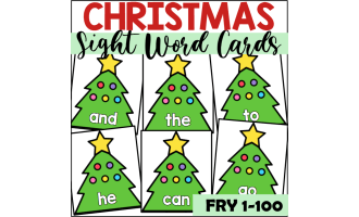 Christmas Sight Word Cards for Fry 1-100