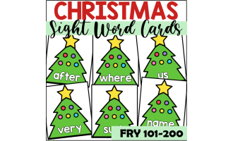 Christmas Sight Word Cards for Fry 101-200