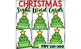 Christmas Sight Word Cards for Fry 201-300