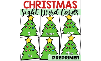 Christmas Sight Word Cards for Preprimer