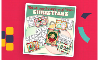 Christmas Stained Glass Coloring Pages & Posters-NO PREP