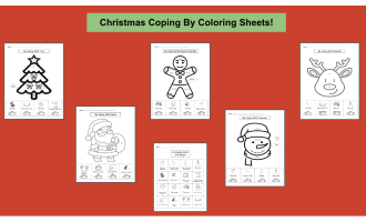 Christmas Themed Coping Skills SEL Coloring Pages