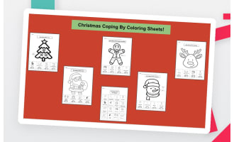 Christmas Themed Coping Skills SEL Coloring Pages