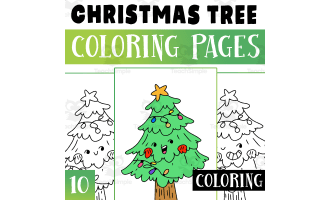 Christmas Tree Coloring Pages Worksheet Activity for Morning Work
