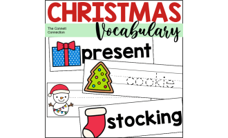 Christmas Vocabulary and Tracing Cards