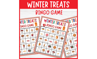 Christmas Winter Sweet Treat Bingo Game: Fun Holiday Festive Activity