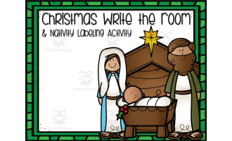 Christmas Write the Room and Nativity Labeling