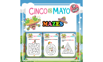 Cinco de mayo Activities Maze Puzzles for Kindergarten PreK No Prep