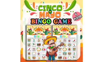 Cinco de Mayo Bingo Game Fun Engaging Activitiy for Kindergarten to 4t