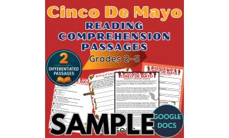 Cinco de Mayo Reading Comprehension 1 Passage Sample Google Docs