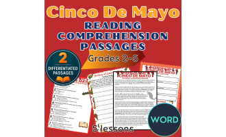Cinco de Mayo Reading Comprehension Passages and Questions Word