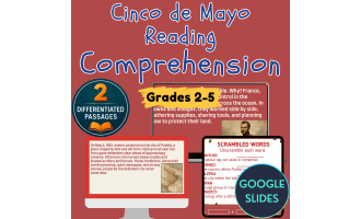 Cinco de Mayo Reading Comprehension Passages Google Slides