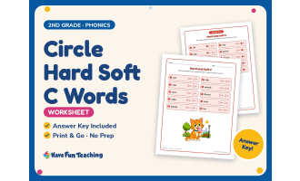 Circle Hard Soft C Words Worksheet – 2nd Grade Beginning Sounds