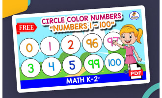 CIRCLE NUMBER COLORS - Numbers 1 to 100