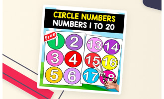 Numbers 1–20 in Circles – Colorful Printable Set