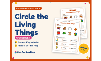 Circle the Living Things Worksheet – Kindergarten Practice