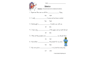Circling CVC E Words Worksheet