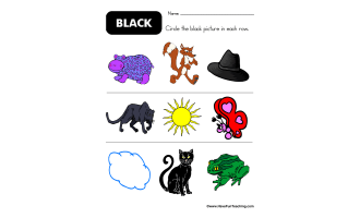 Circling Examples of Black Worksheet