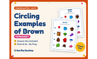 Circling Examples of Brown Worksheet – Kindergarten Colors Practice