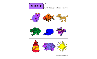 Circling Examples of Purple Worksheet
