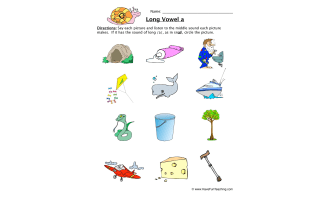 Circling Long Vowel Sounds A Worksheet