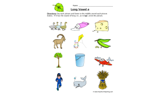 Circling Long Vowel Sounds E Worksheet