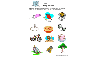 Circling Long Vowel Sounds I Worksheet