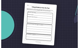 Citing Evidence from the Text Worksheet