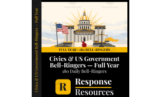 Civics & US Government Bell Ringers FULL YEAR - 180 Daily Warm-Ups