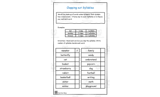 Clapping Out Syllables Printable