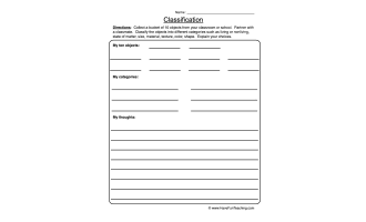 Classifying Hunt Worksheet