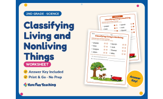 Classifying Living and Nonliving Things Worksheet – 2nd Grade Practice