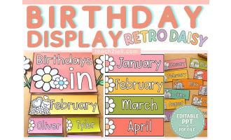 Classroom Birthday Display Editable Birthday Board & Birthday Chart