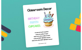 Birthday Month Cupcakes – Classroom Decor Set