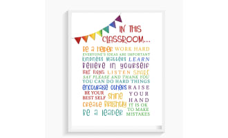 Classroom Rules Poster, Back to School Print, Teacher Expectation Sign
