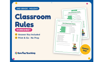 Classroom Rules Worksheet – 2nd Grade Back to School Practice