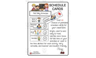 Classroom Schedule Cards