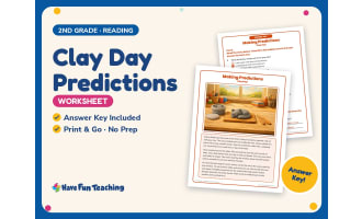 Clay Day Predictions Worksheet – 2nd Grade Reading Practice