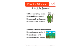 Clifford the Shepard RD Phonics Stories Reading Comprehension Worksheet