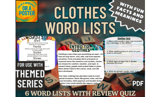 Clothes Word List Posters (PDF)