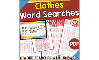 Clothes Word Searches (PDF)