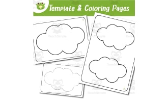 Clouds Coloring, Template & Tracing Pages |Printable Weather