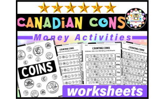 Coin Counting Practice Worksheets for Canadian Coins | Canadian Money